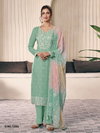 Vin Ombre Moonga Silk With Sequence Embroidery Fency Thread Work Dress Material Wholesale In India